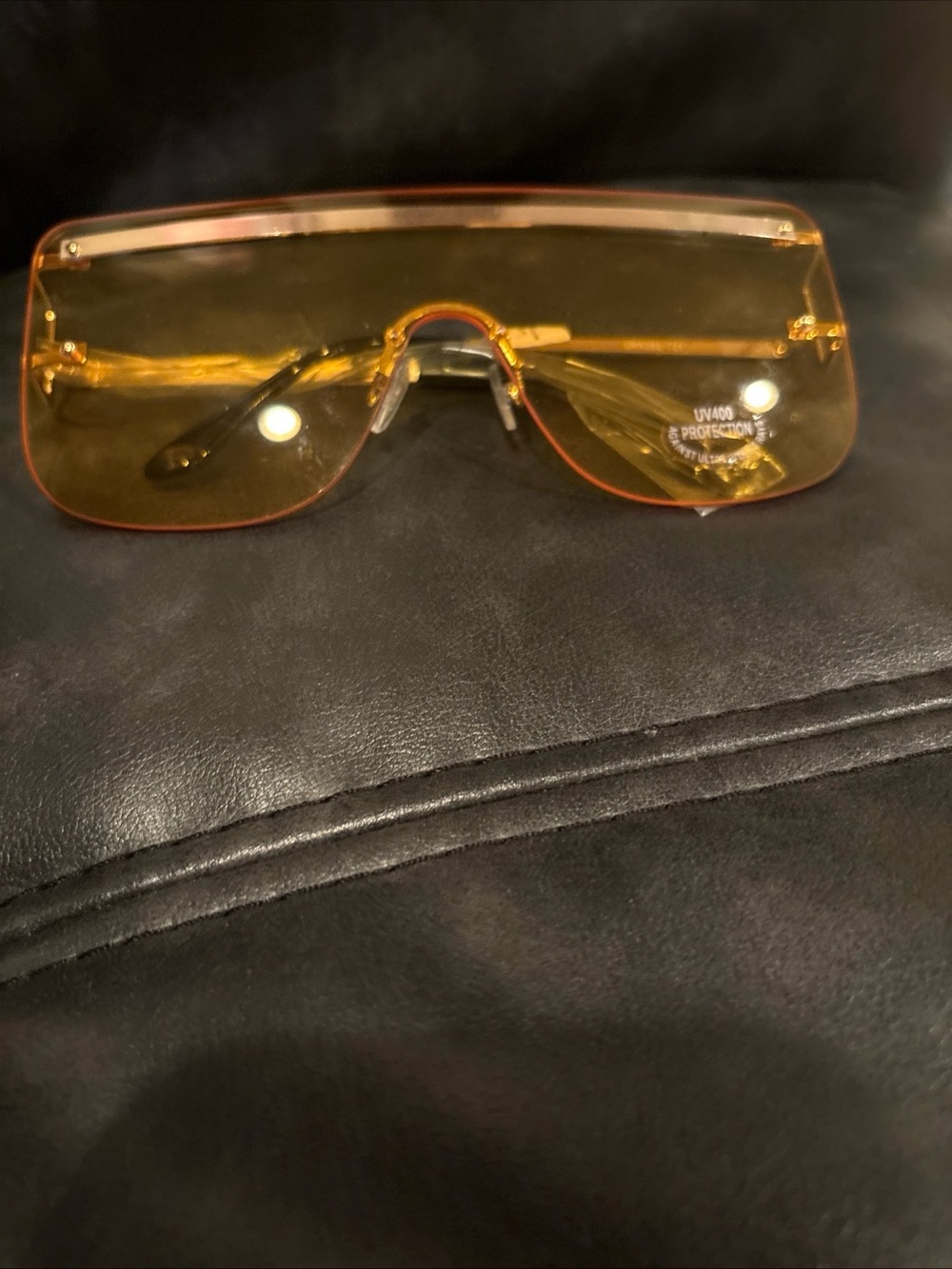 Yellow Shield Sunglasses Women Accessories Glasses